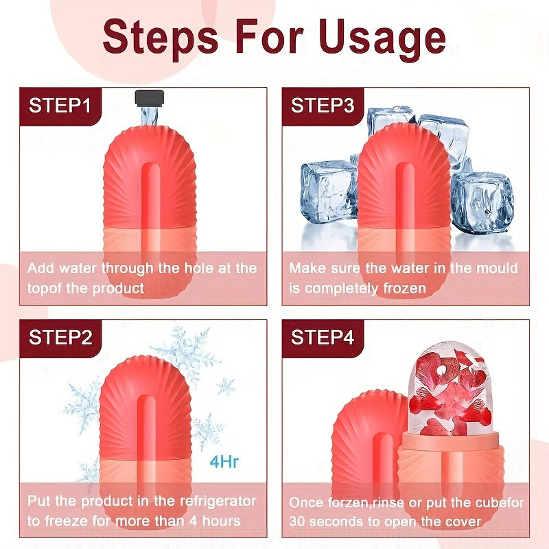 Ice Face Roller, Ice Roller for Face & Eye Puffiness Relief, Facial Massager Contour And Enhance Skin Care & Glow, Ice Facial Roller Mold Cube, Reusable & Leakproof, Facial Massage, Skin Care